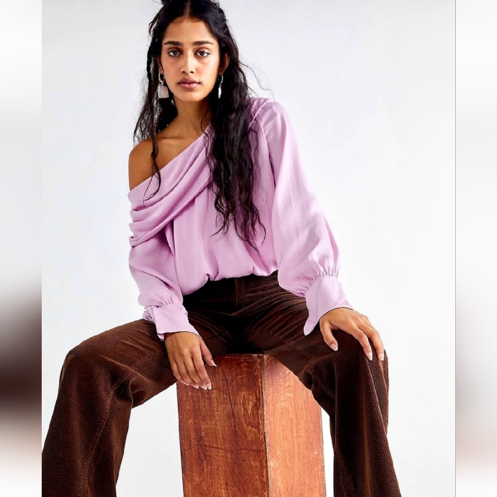 Free People Jenna Off-The-Shoulder Blouse In Moonlit Orchid Size M